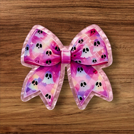 Bow With Ghost Acrylic Flatback