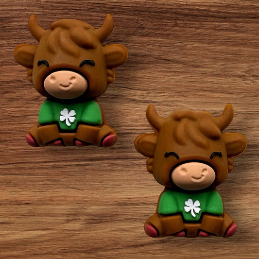 3-D Cow In Shamrock Shirt Focal