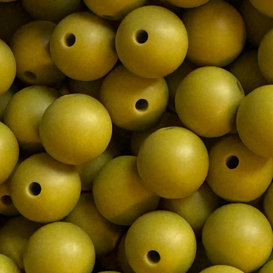 12mm Yellowish Green Silicone Bead