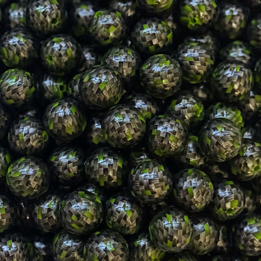 15mm Green Carbon Fiber Silicone Bead