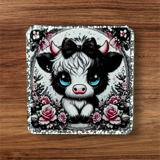 Cow With Bow Acrylic Flatback