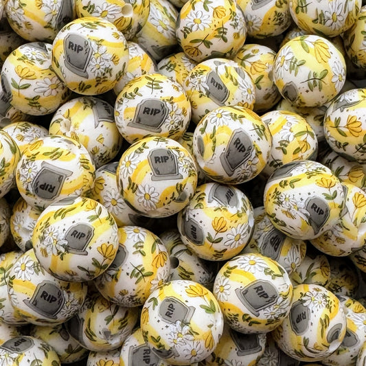 15mm Floral RIP Silicone Bead
