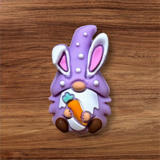 3-D Gnome Bunny With Carrot Focal