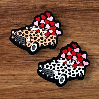 Leopard Truck With Hearts Focal