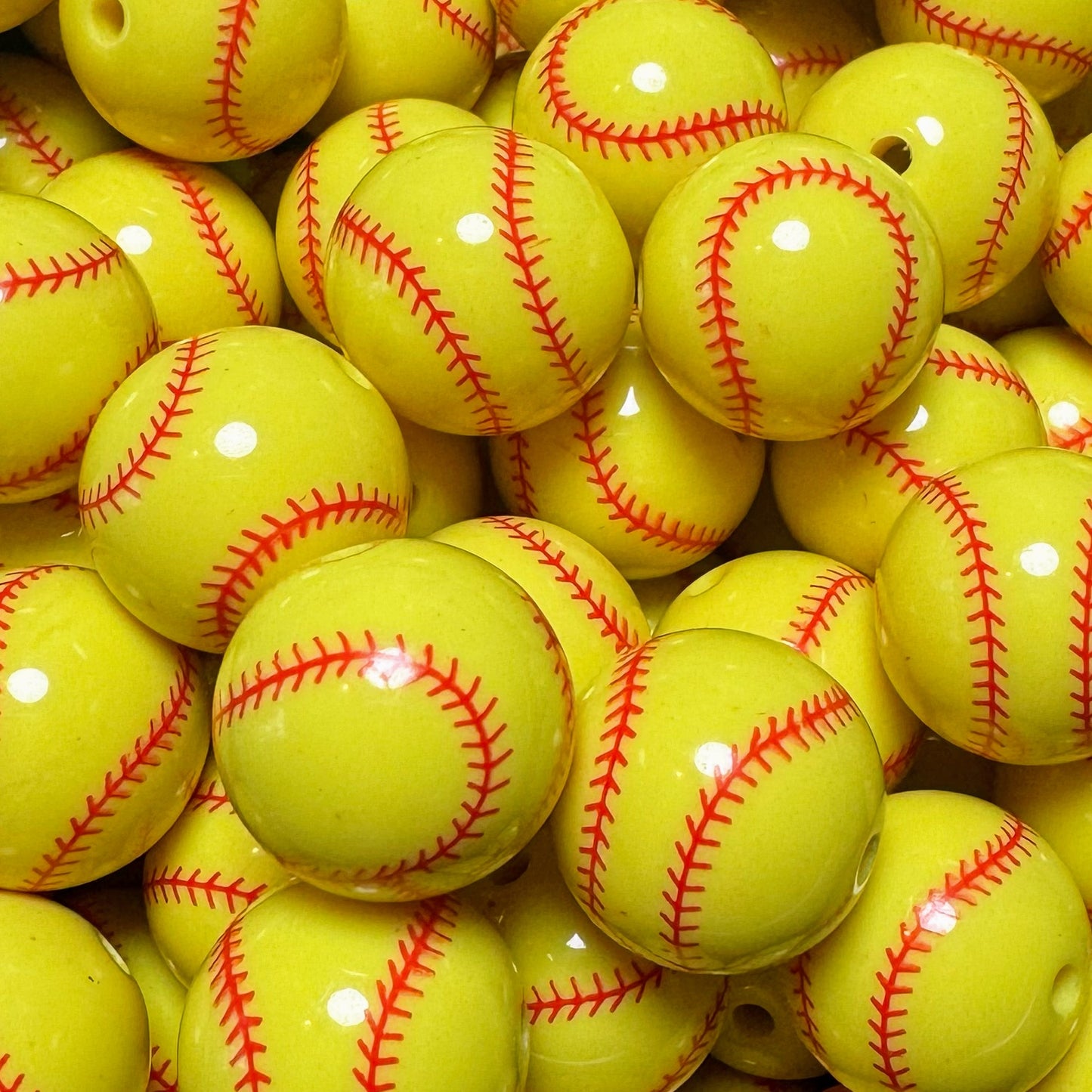 20mm Softball Acrylic Bead