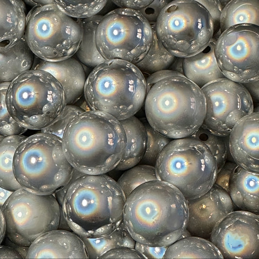 16mm Silver Mirrored Crome Acrylic Bead