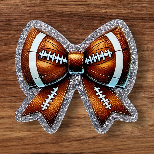 Football Bow Acrylic Flatback