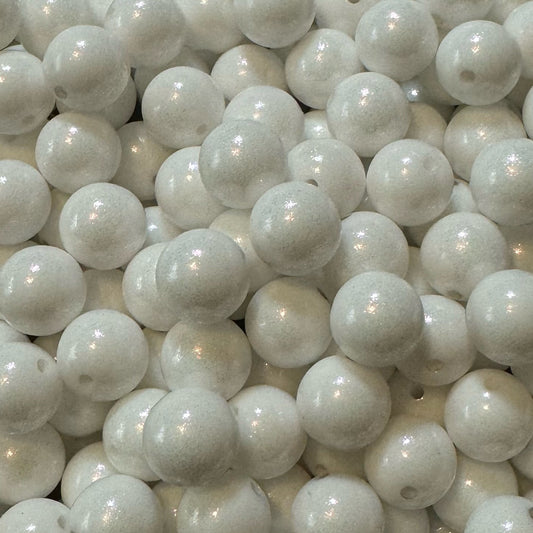 15mm White Chameleon Silicone Bead