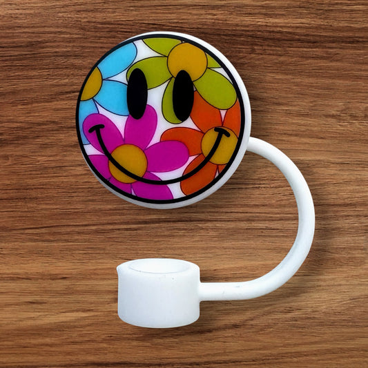 Floral Silicone Straw Topper (Custom)