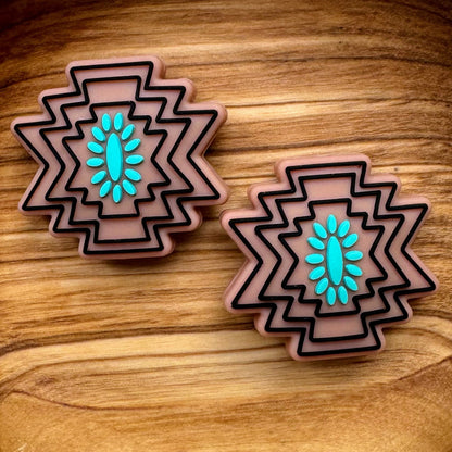 Hot Pink & Brown Western Aztec Design Focal