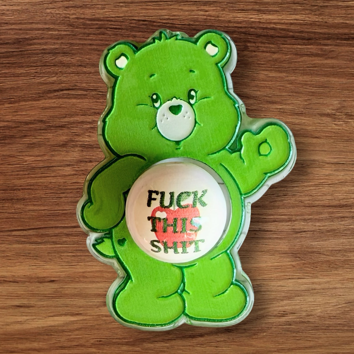 Acrylic Swear Bear Focal With Matching 16mm Bead Multiple Styles Available