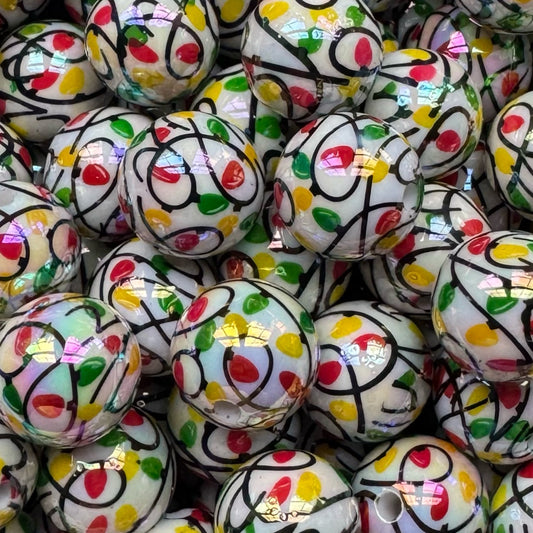16mm Christmas Lights Acrylic Bead