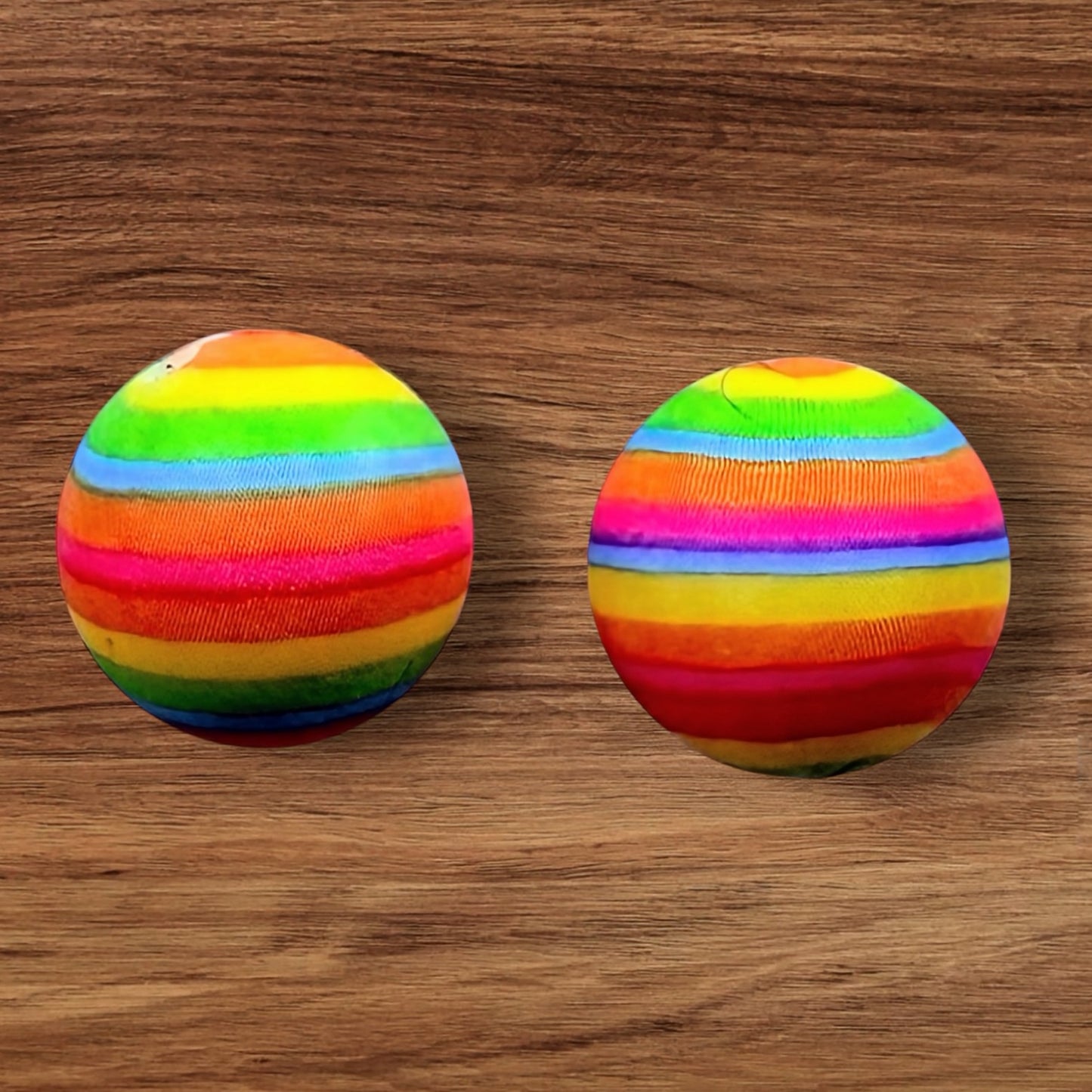 15mm Rainbow Striped Silicone Bead