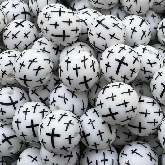 15mm Cross Silicone Bead