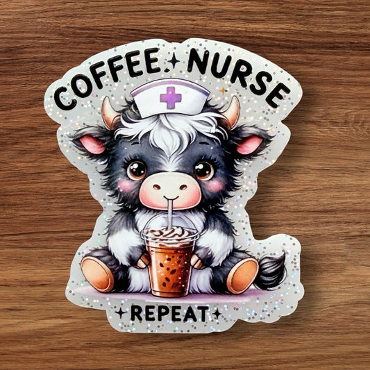 Coffee Nurse Repeat Acrylic Flatback