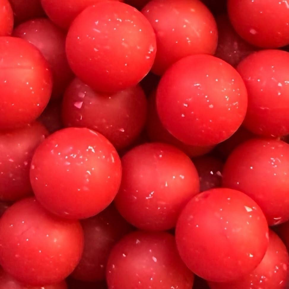 15mm Red Glitter Silicone Bead