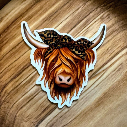 Highland Cow With Bandanna Acrylic Flatback