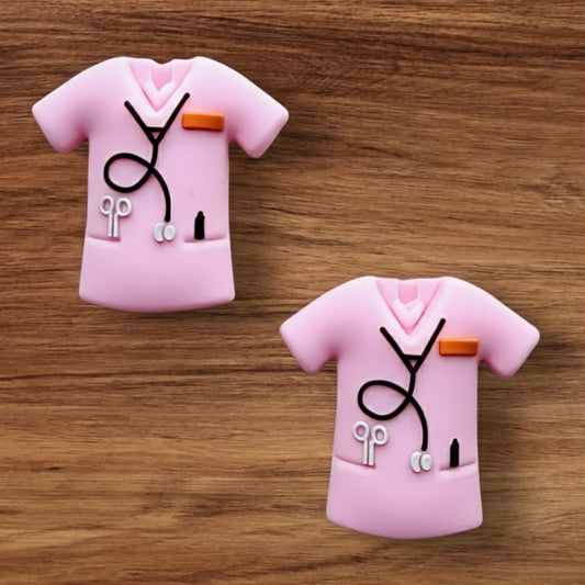 3-D Doctor Scrub Focal (Pink)