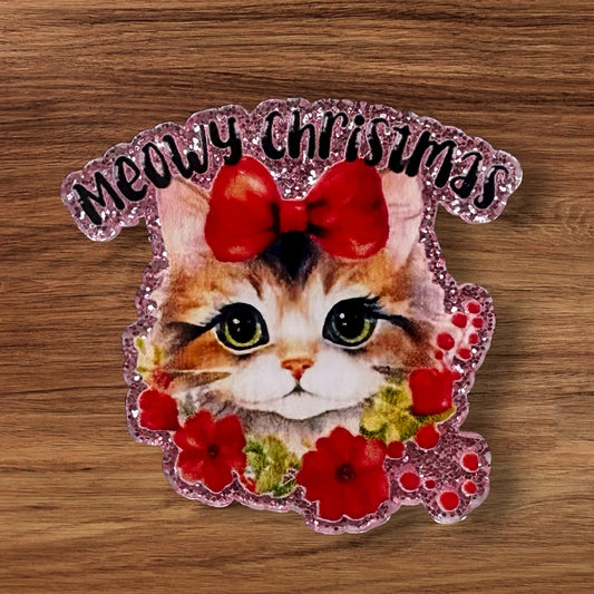 Meowy Christmas Acrylic Flatback