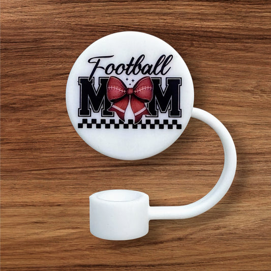 Football Mom Silicone Straw Topper (Custom)
