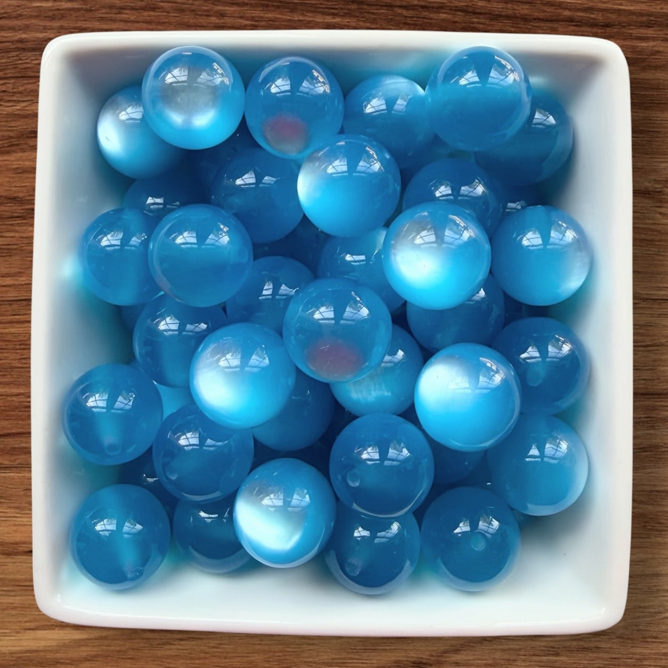 16mm Blue Marble Galaxy Acrylic Bead