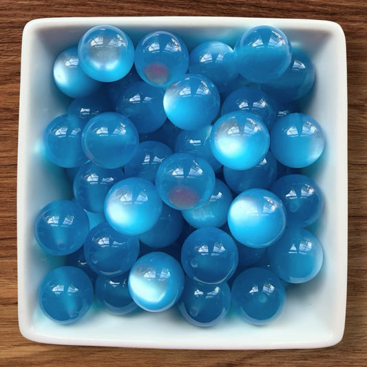 16mm Blue Marble Galaxy Acrylic Bead