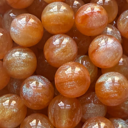 16mm Orange Galaxy Acrylic Bead