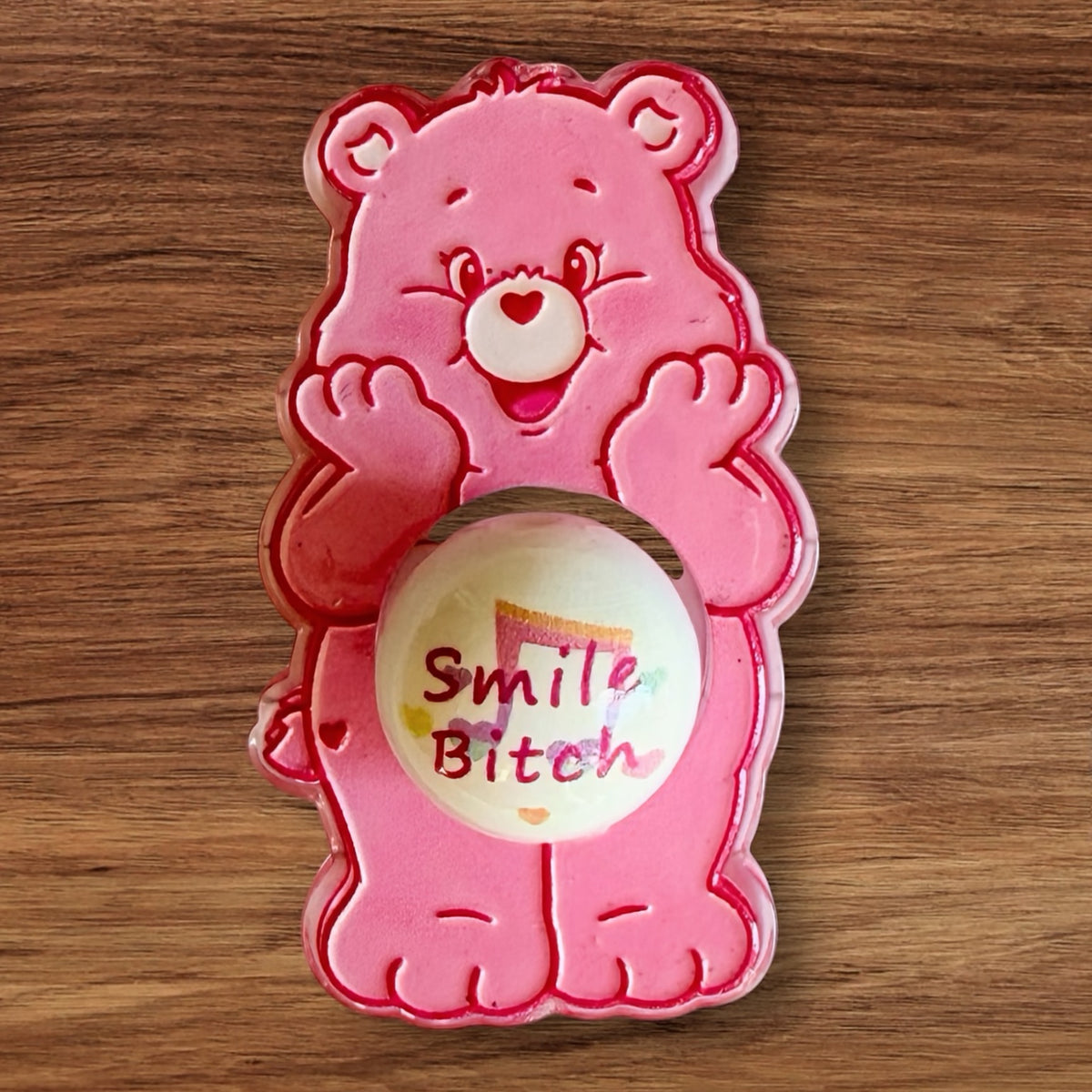 Acrylic Swear Bear Focal With Matching 16mm Bead Multiple Styles Available