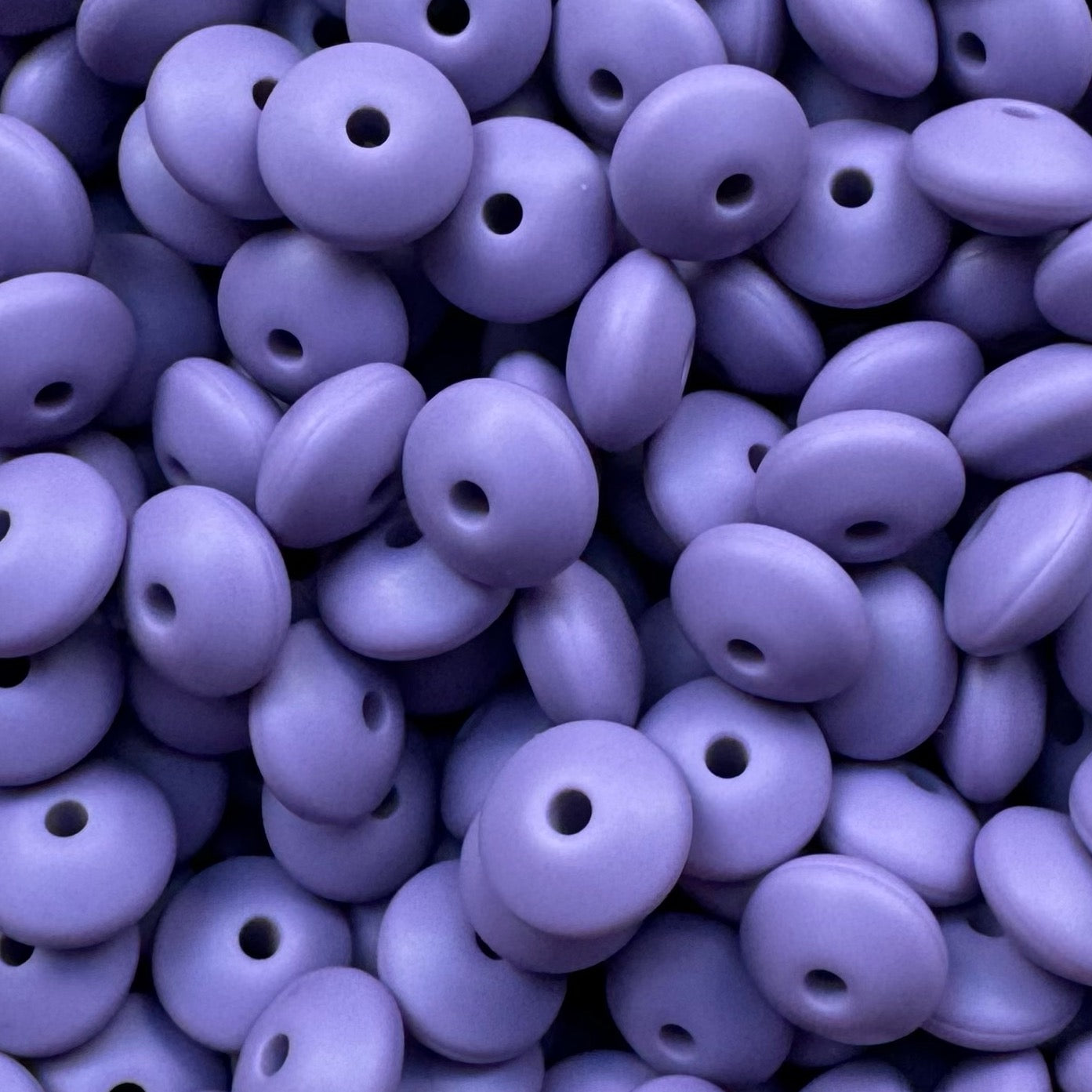 12mm Purple Silicone Lentil Bead