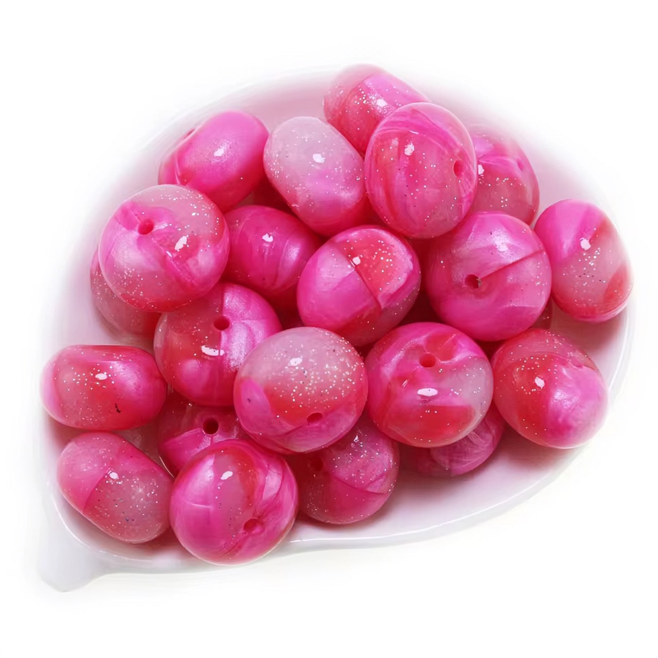 14mm Strawberries & Cream Jelly Abacus Bead