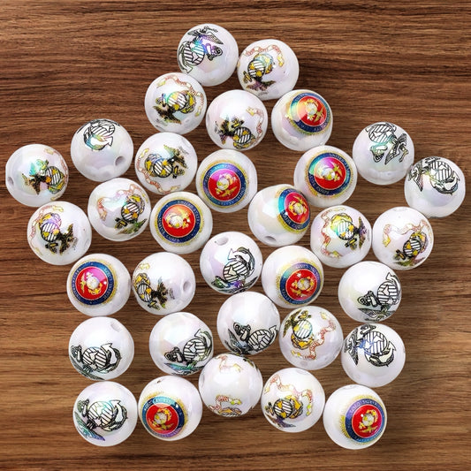 16mm Acrylic Military Beads