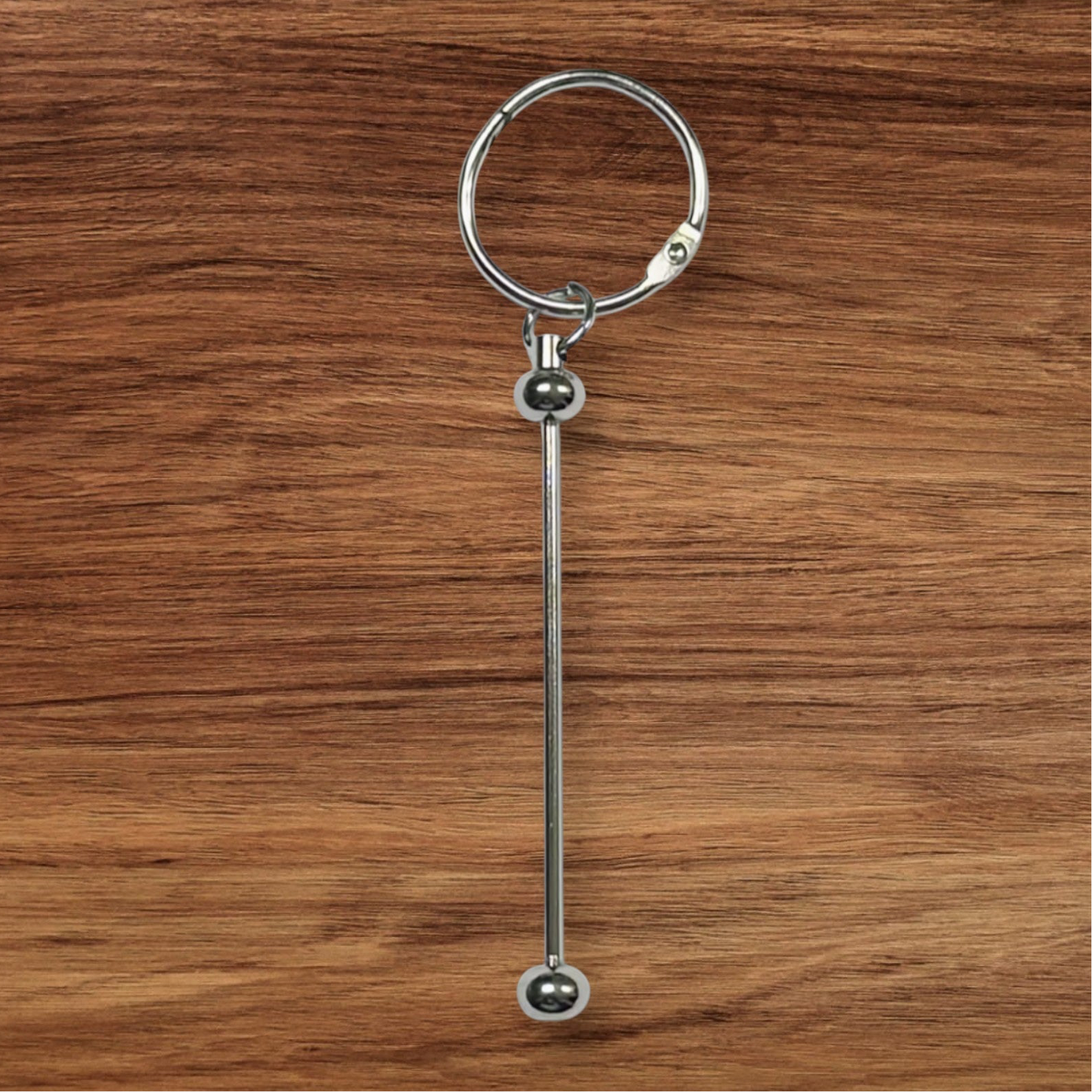 Beadable Metal Keyring With Bar