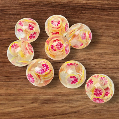 16mm Grapefruit Acrylic Bead