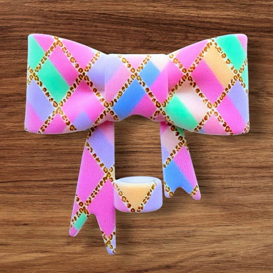 Pastel Lattice Bow Focal/Straw Topper