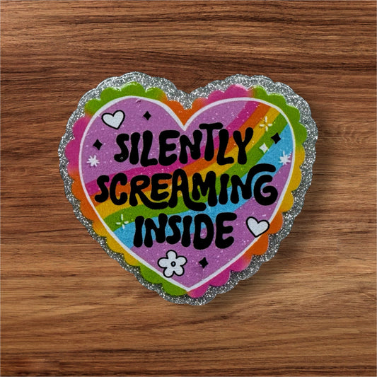 Silently Screaming Inside Acrylic Flatback