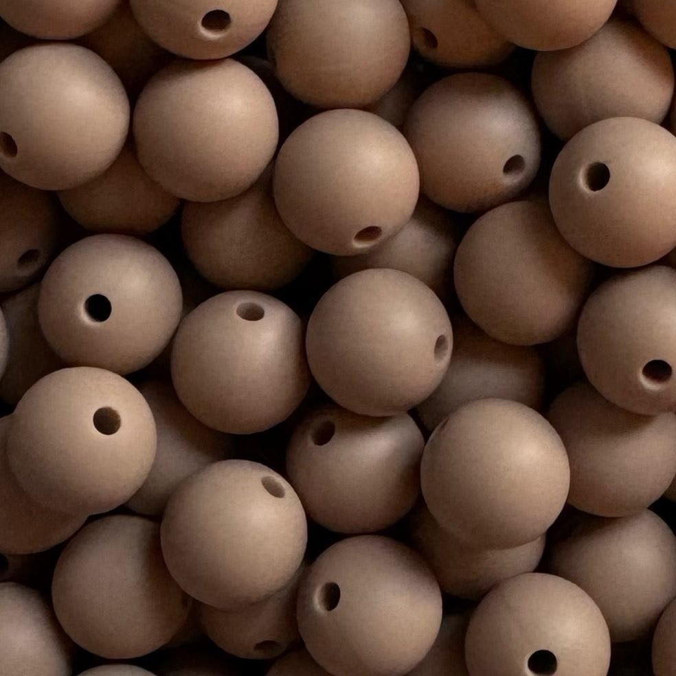15mm Dusk Brown Silicone Bead