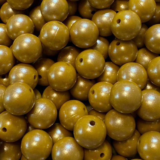 15mm Mustard Chameleon Silicone Bead