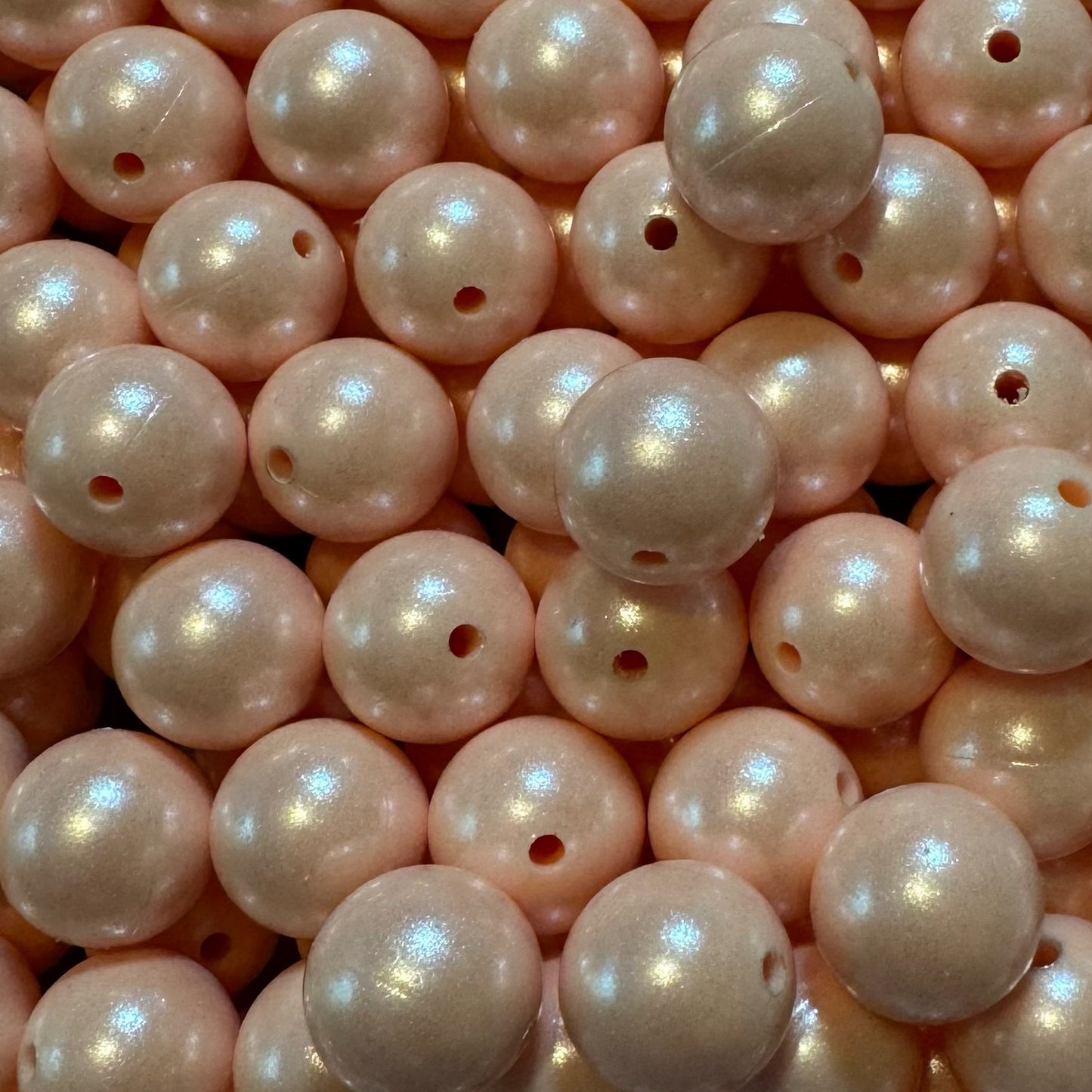 15mm Peachy Chameleon Silicone Bead