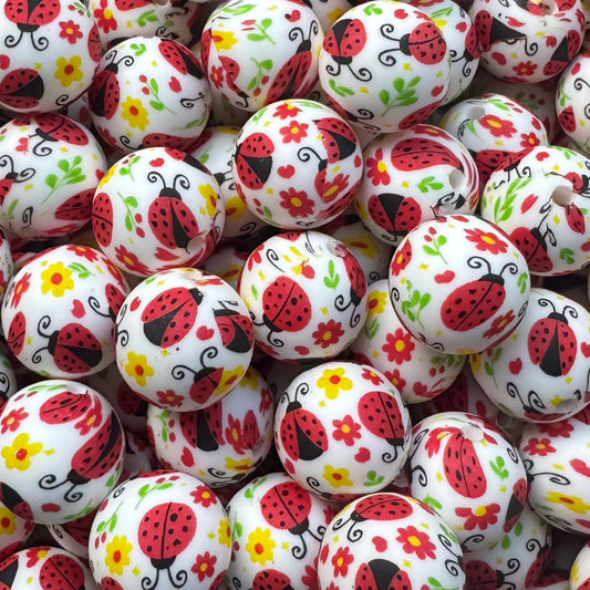 15mm Ladybug Silicone Bead