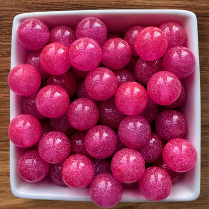 16mm Pink Glitter Acrylic Bead