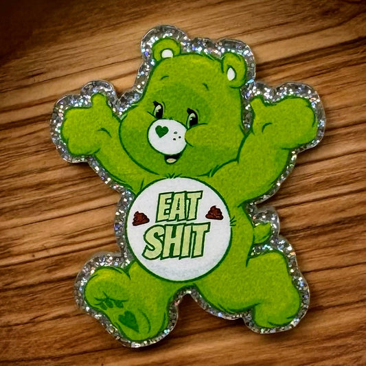 Green Swear Bear Acrylic Flatback