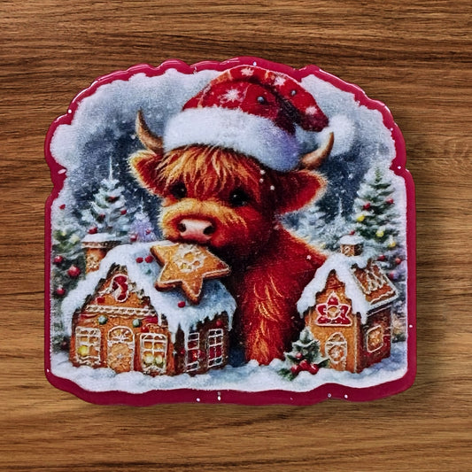 Christmas Cow Acrylic Flatback