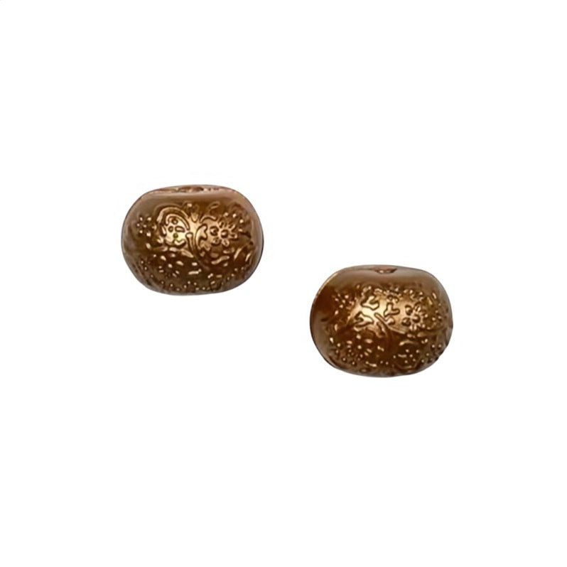 14mm Silver & Gold Silicone Abacus Bead