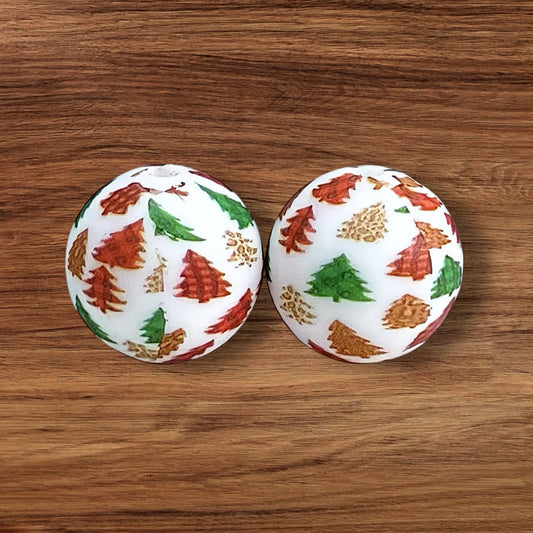 15mm Christmas Tree Silicone Bead