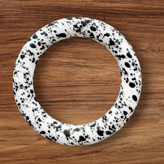65mm Black Splatter Silicone Ring