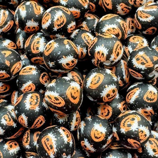 15mm Pumpkin Silicone Bead