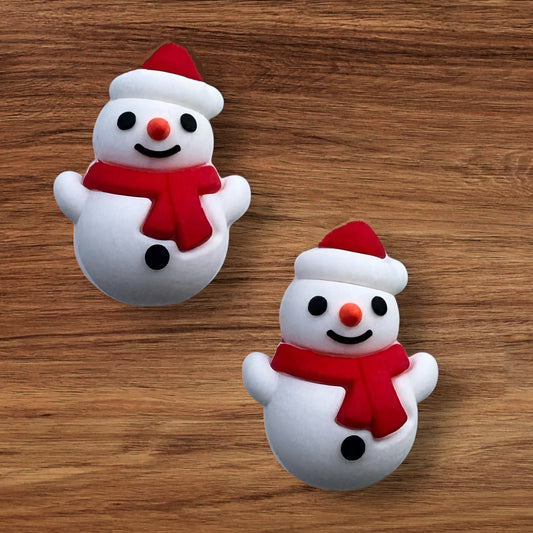3-D Snowman With Santa Hat Focal