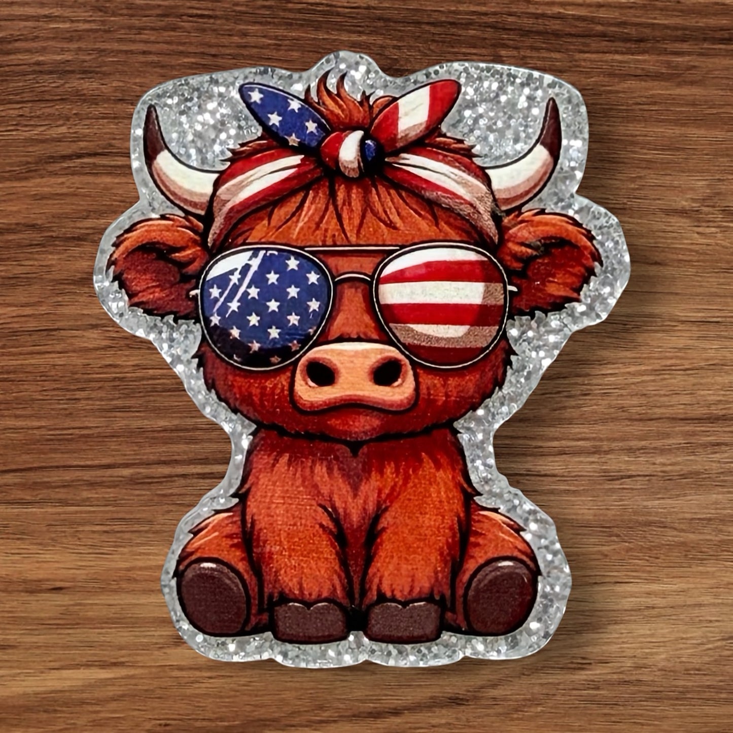 Patriotic Cow Acrylic Flatback
