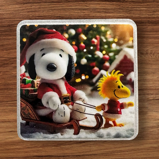 Christmas Beagle Acrylic Flatback