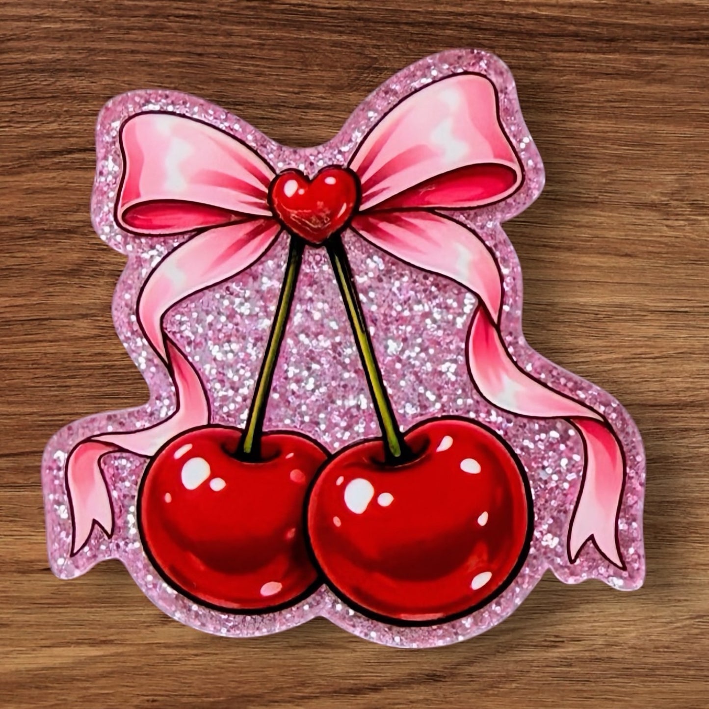 Cherries With Bow Acrylic Flatback